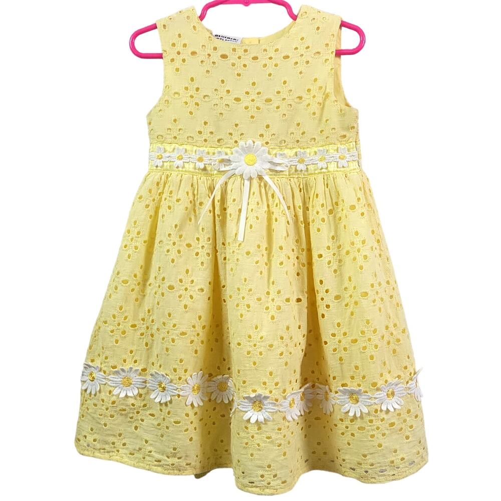 Blueberi Boulevard Yellow Daisy Eyelet‎ Dress Size 4